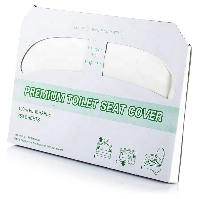 1000 Toilet Seat Covers Easy Flush Half-Fold Commercial Biodegradable Disposable Paper (4 Packs of 250)