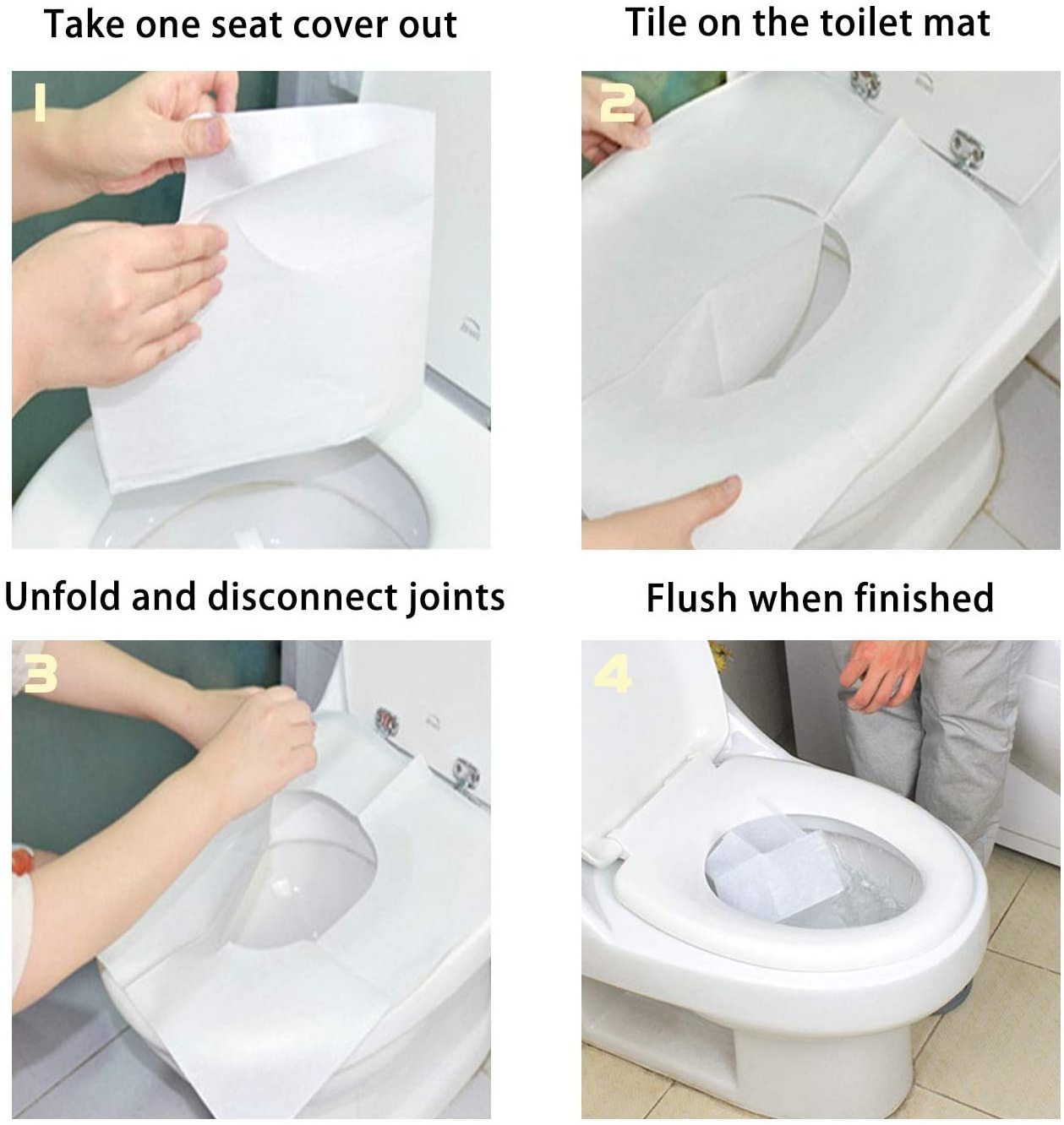 Disposable Toilet Seat Covers Travel Pack Flushable Toilet Seat Covers Great for Travel Airplane Restrooms Potty Training