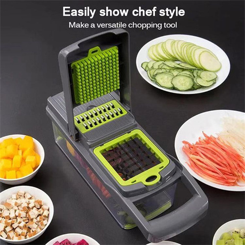 Vegetable Chopper Slicer 15-in-1 with Spice Chopper Set 7 Blades Veggie Dicer Onion Fruit Cutter