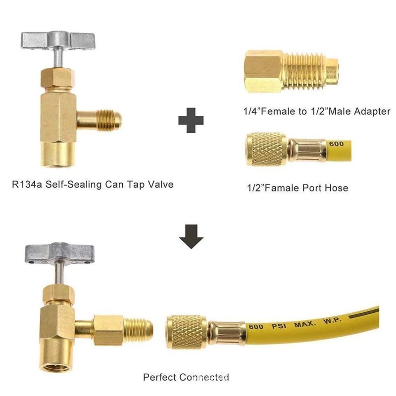 R134A Can Tap Refrigerant Dispenser with Tank Adapter