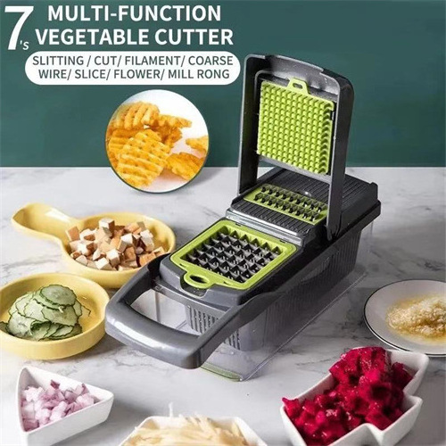 Vegetable Chopper Slicer 15-in-1 with Spice Chopper Set 7 Blades Veggie Dicer Onion Fruit Cutter