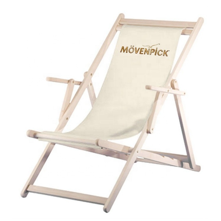 Custom Logo Eco-friendly Outdoor Wooden Foldable Sea Beach Chairs