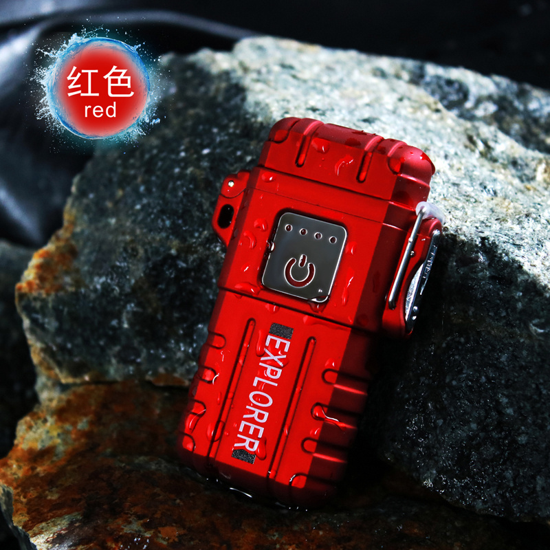 Hot Advanced outdoor waterproof and windproof touch switch with battery display double arc usb lighter