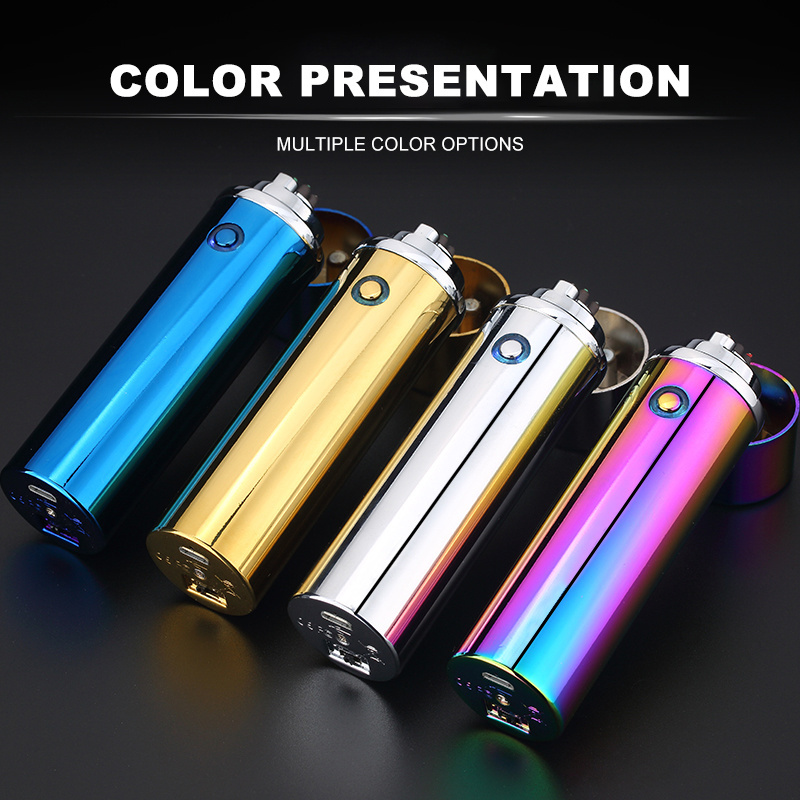 jl 109 2023 Multi-style with mini gift box USB can be customized rechargeable double flame lighter