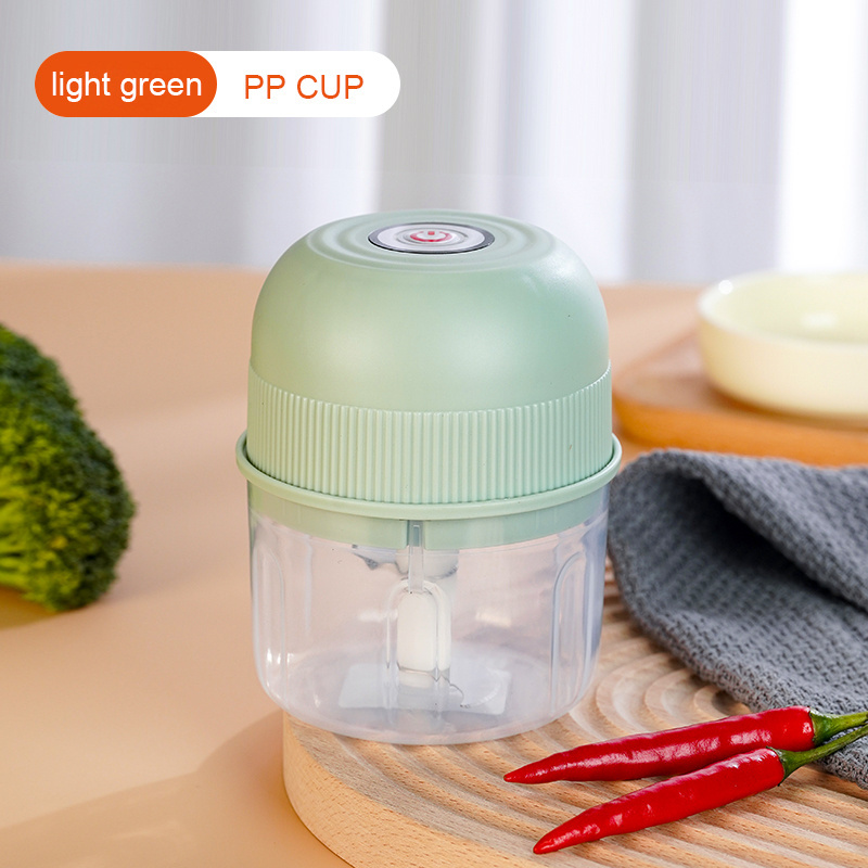 Three blades Garlic Chopper Wireless Garlic  Mini Electric PP material cup  Mince Ginger Garlic Chopper