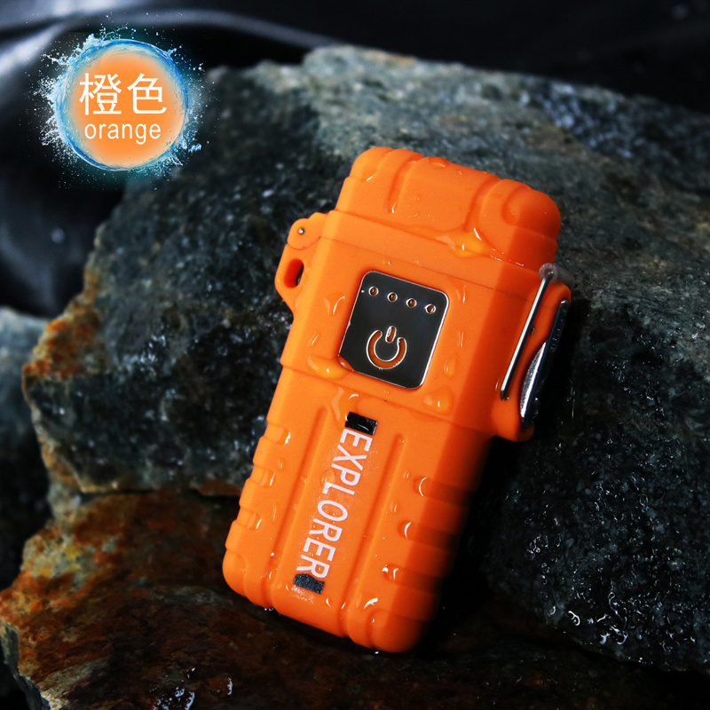 Hot Advanced outdoor waterproof and windproof touch switch with battery display double arc usb lighter