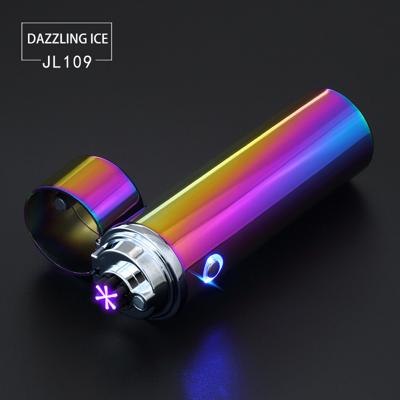 jl 109 2023 Multi-style with mini gift box USB can be customized rechargeable double flame lighter