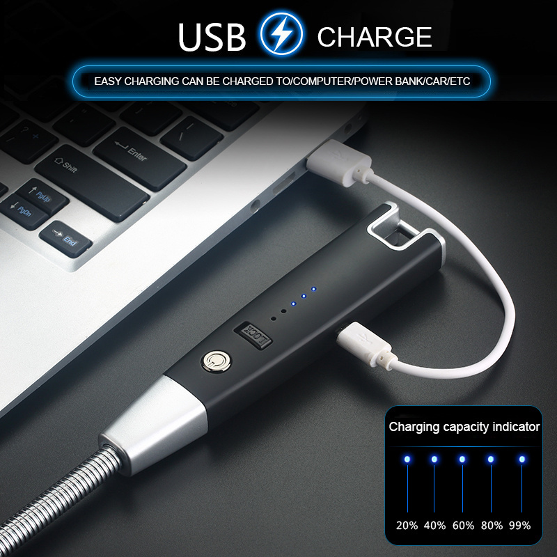 JL880-2 Rechargeable USB Windproof Flameless Electric Electronic Charging Cigarette Lighter Smokeless