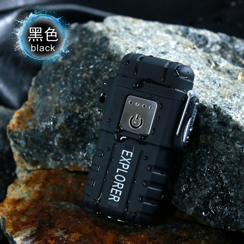 Hot Advanced outdoor waterproof and windproof touch switch with battery display double arc usb lighter