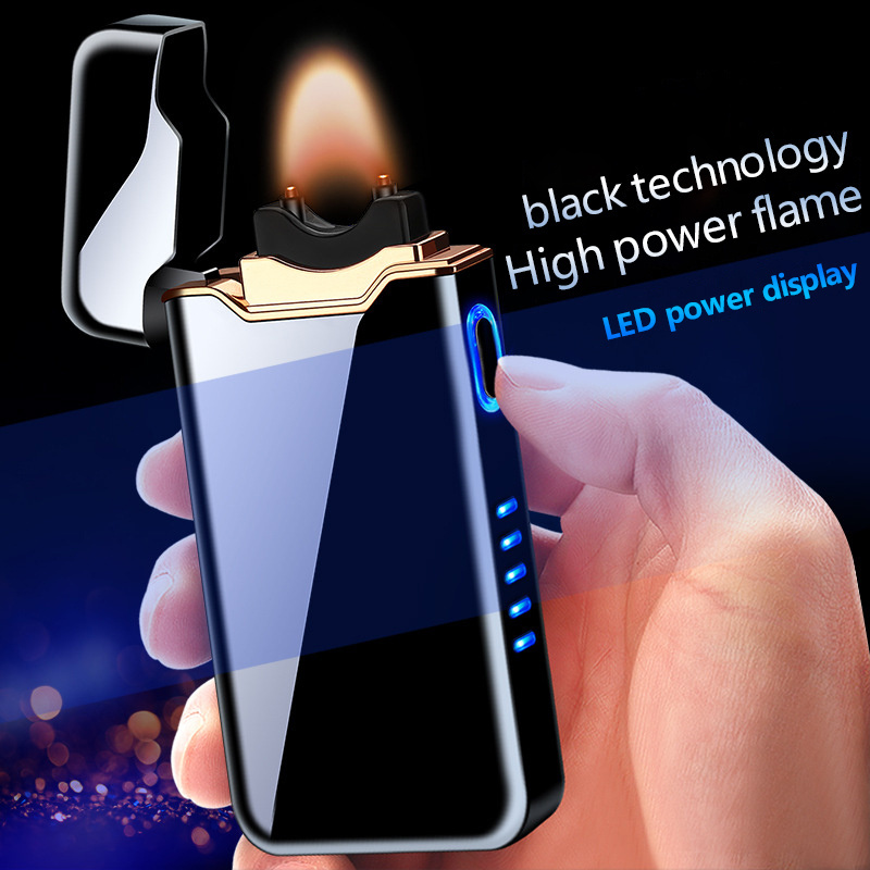 HL-818 High Power business Windproof lighter led usb Rechargeable cigarette lighter USB lighter