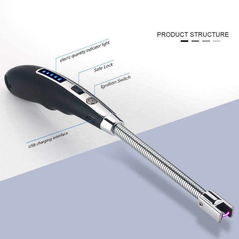 Honglu  rechargeable Arc USB Candle Lighters with LED Battery Display, Flexible Neck Windproof Flameless electric lighter