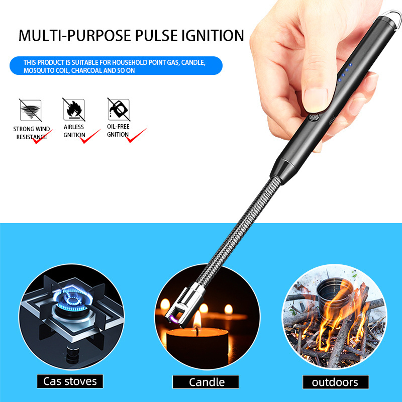 JL867-2 Multi-Function Arc Lighter Single Plasma Lighters Rechargeable USB Electric BBQ Lighter for Kitchen Candle