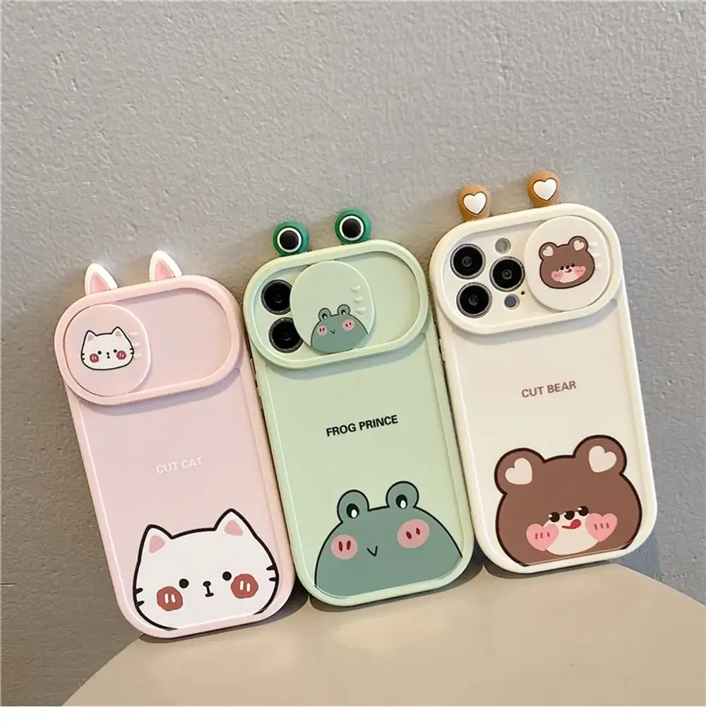 Cute Bear Funny Frog Cartoon Animals Shockproof Phone Case For iPhone 15 14 13 12 11 Pro Max Plus Xs Max Xr Soft Back Cover Case