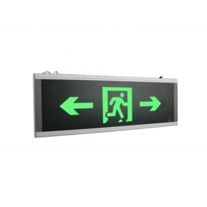 2024 Large size single double side evacuation sign light aluminum safety exit 600 200 rechargeable emergency led exit light