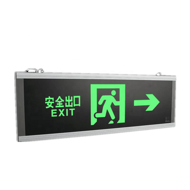 2024 Large size single double side evacuation sign light aluminum safety exit 600 200 rechargeable emergency led exit light