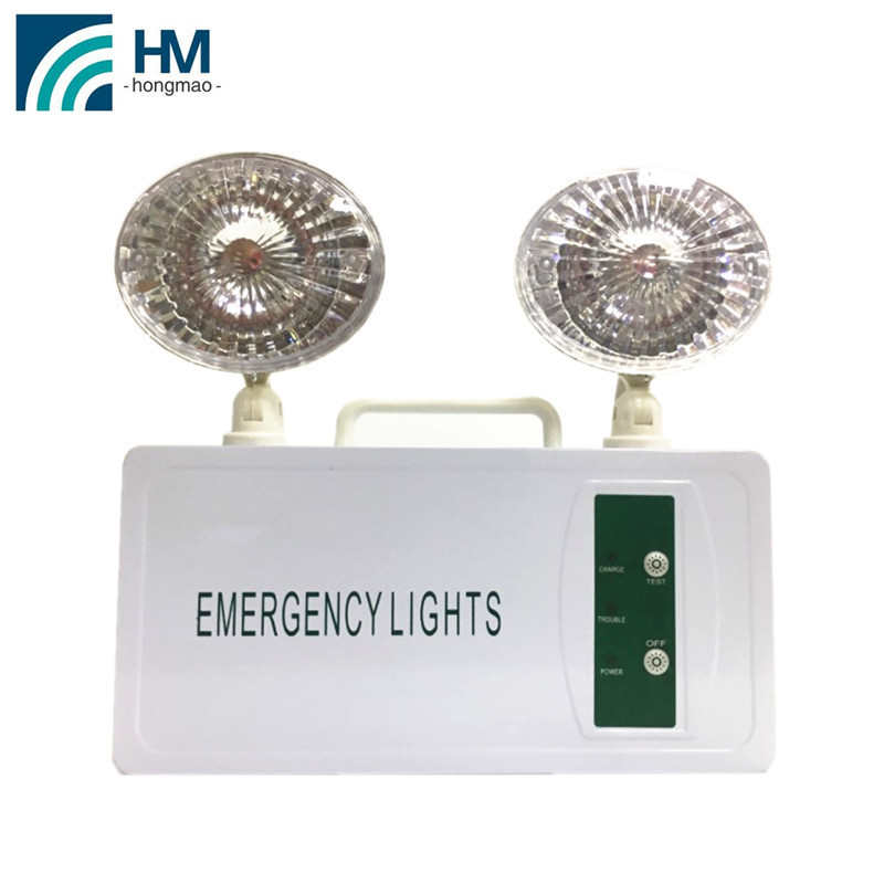 2024 HONGMAO NEW Popular homes emergency charger light indoor wall mounted twin spot led fire emergency light rechargeable