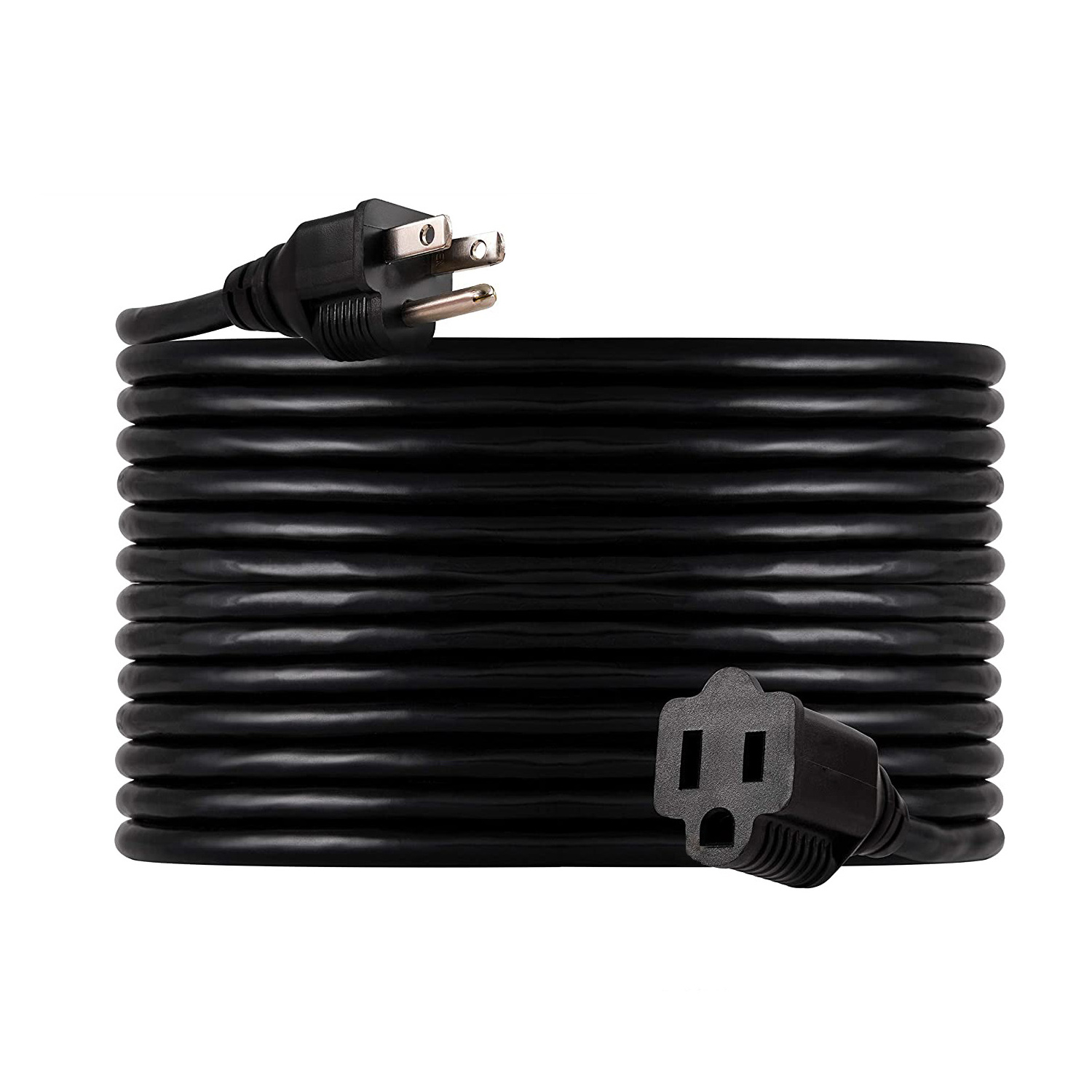 14/3 100ft Heavy Duty 220v Outdoor Power Cord Extension Copper Conductor PVC Jacket NEMA 5-15P Plug for Home Use