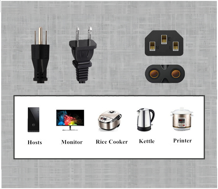 Customization 1.5 Meter Japan PSE JET Certification 2Pin Jet Power Cord With Ground Wire Power Cable