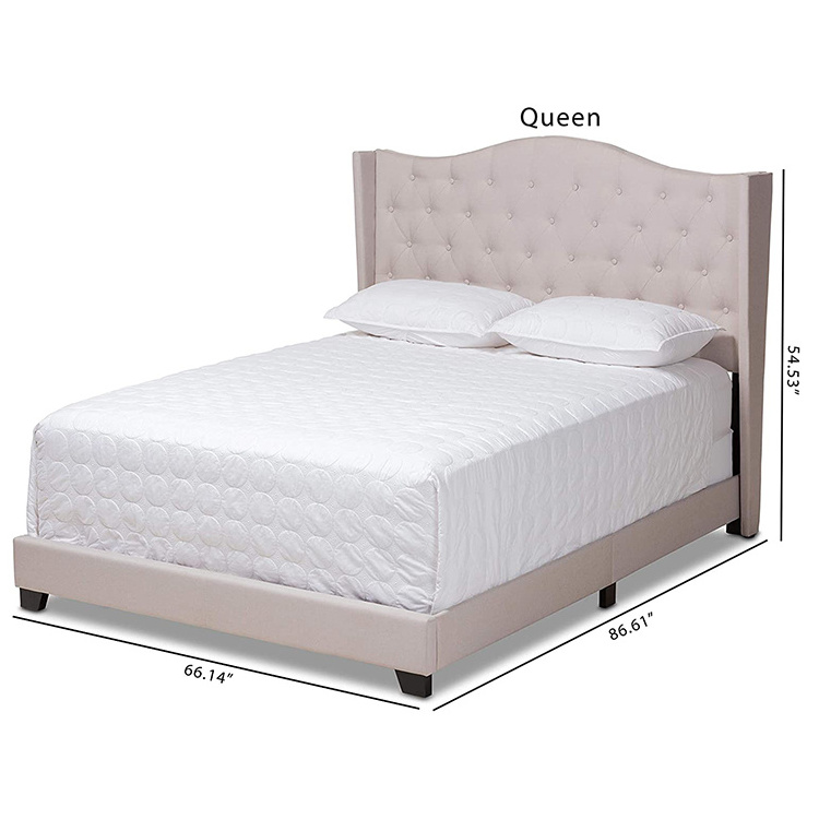 Home Furniture Sommeil Lit Fabric Simple Designs Full Size Upholstered Queen King Siz Haute Gamme Lit Platform Bed