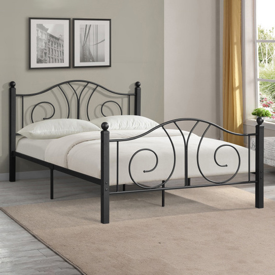 Metal Platform Bed King size Iron Beds For Sale Rod Queen Furniture Black Day White Frame Sleeping bed