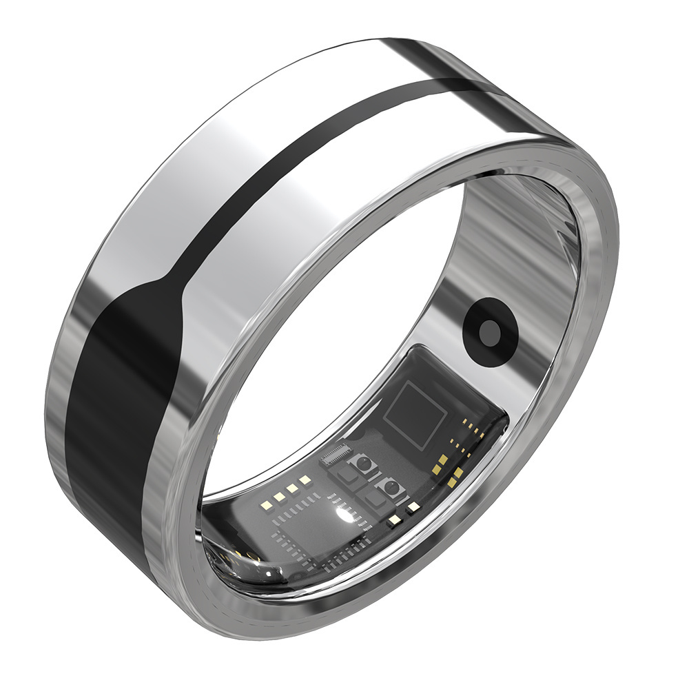 Fitness Tracking Touch Sensor Heart Rate Monitoring Pedometer 20mAh Battery APP Control Smart Ring