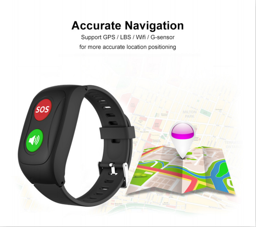 OEM/ODM 2G Locator Waterproof Geo-fencing SOS Panic Alarm GPS Smart Bracelet For Alzheimer