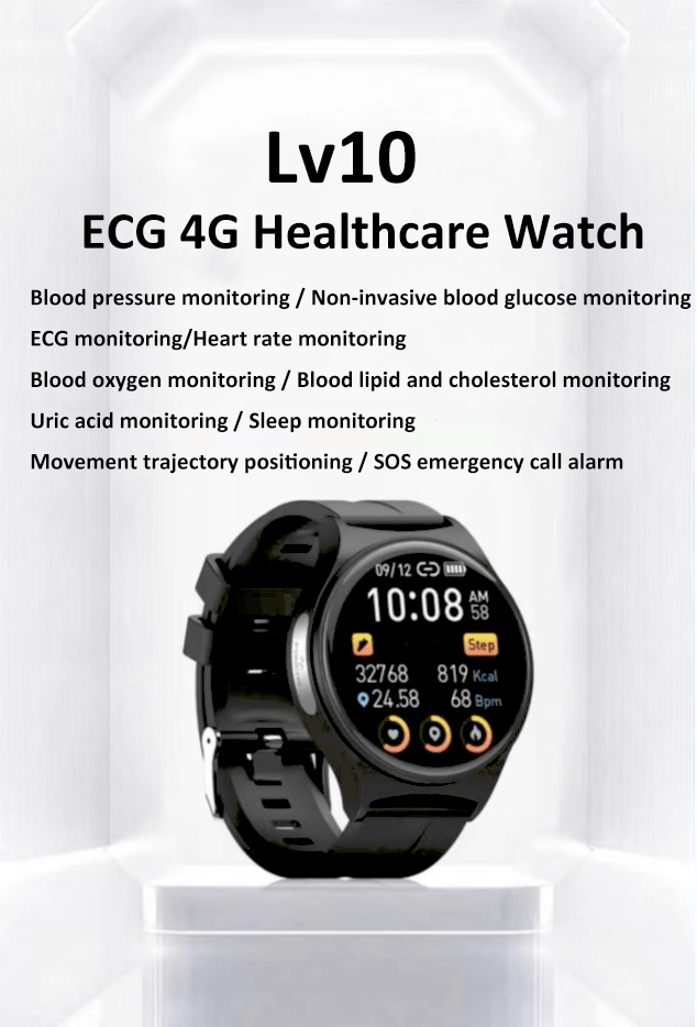 Health monitoring Blood Glucose Monitor Healthcare Watch Amoled Blood Oxygen Tracking Elderly Watch