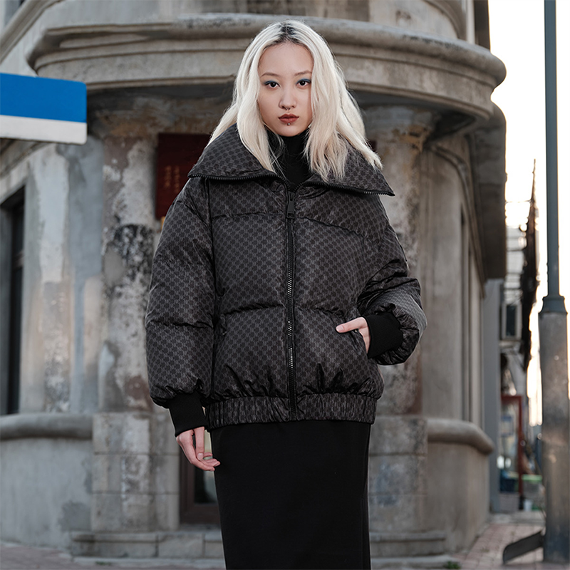 New Winter Women's Stand Collar Cut Pu Bubble Down Jacket Women's Down Jacket Stock lots