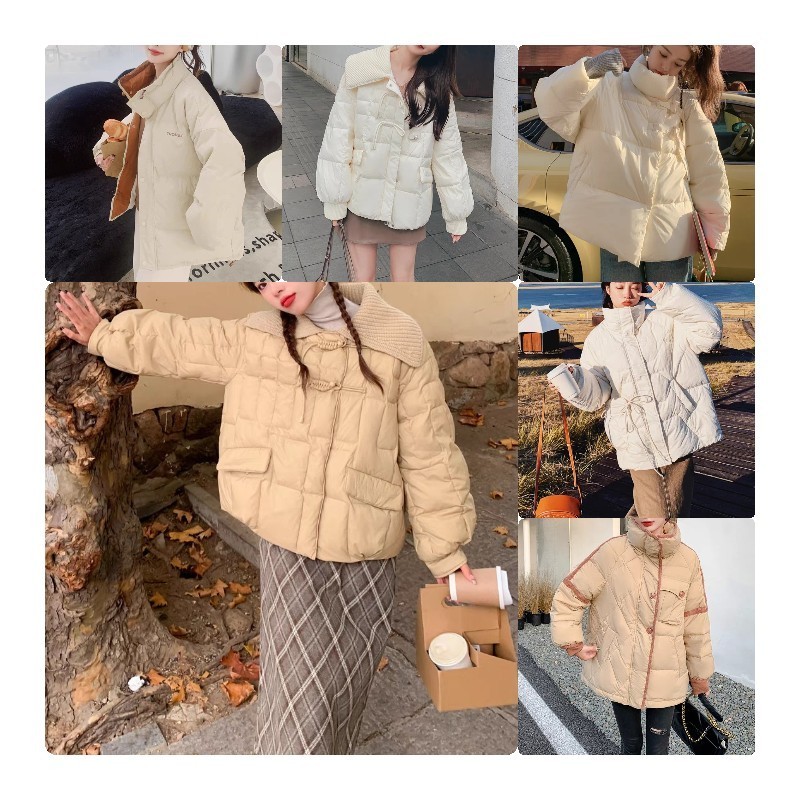 New Winter Women's Stand Collar Cut Pu Bubble Down Jacket Women's Down Jacket Stock lots