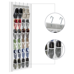 24 Pockets Non-woven PVC Wall Hanging Slipper Storage Bags Behind Door Shoe Rack Simple Shoe Organizer