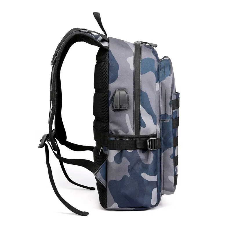 Durable Men Casual  Computer Waterproof Camo Rucksack 15 Inch Bag Black Laptop Backpack