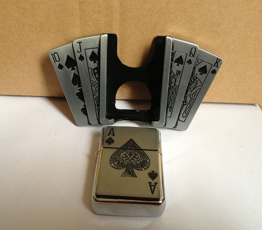 Zinc Alloy 40mm Poker Fire Lighter Western Belt Buckles