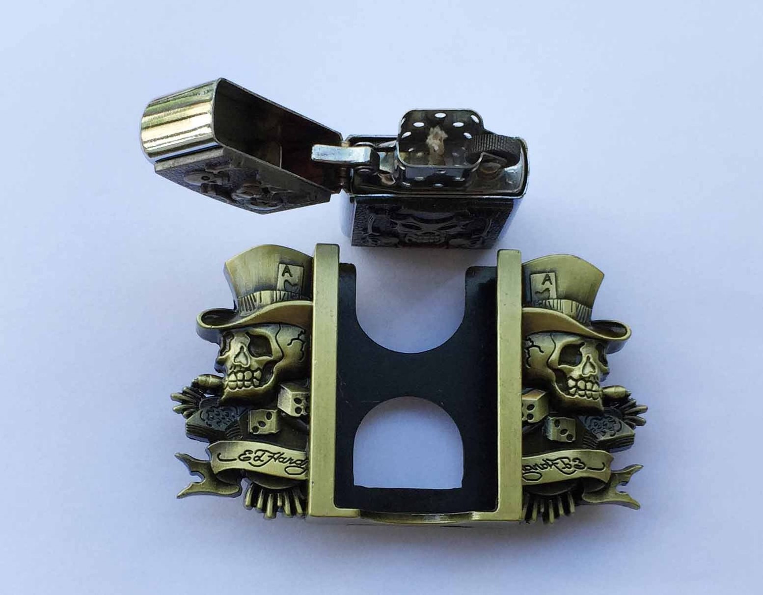 Zinc Alloy 40mm Ghost Western Lighter Belt Buckle