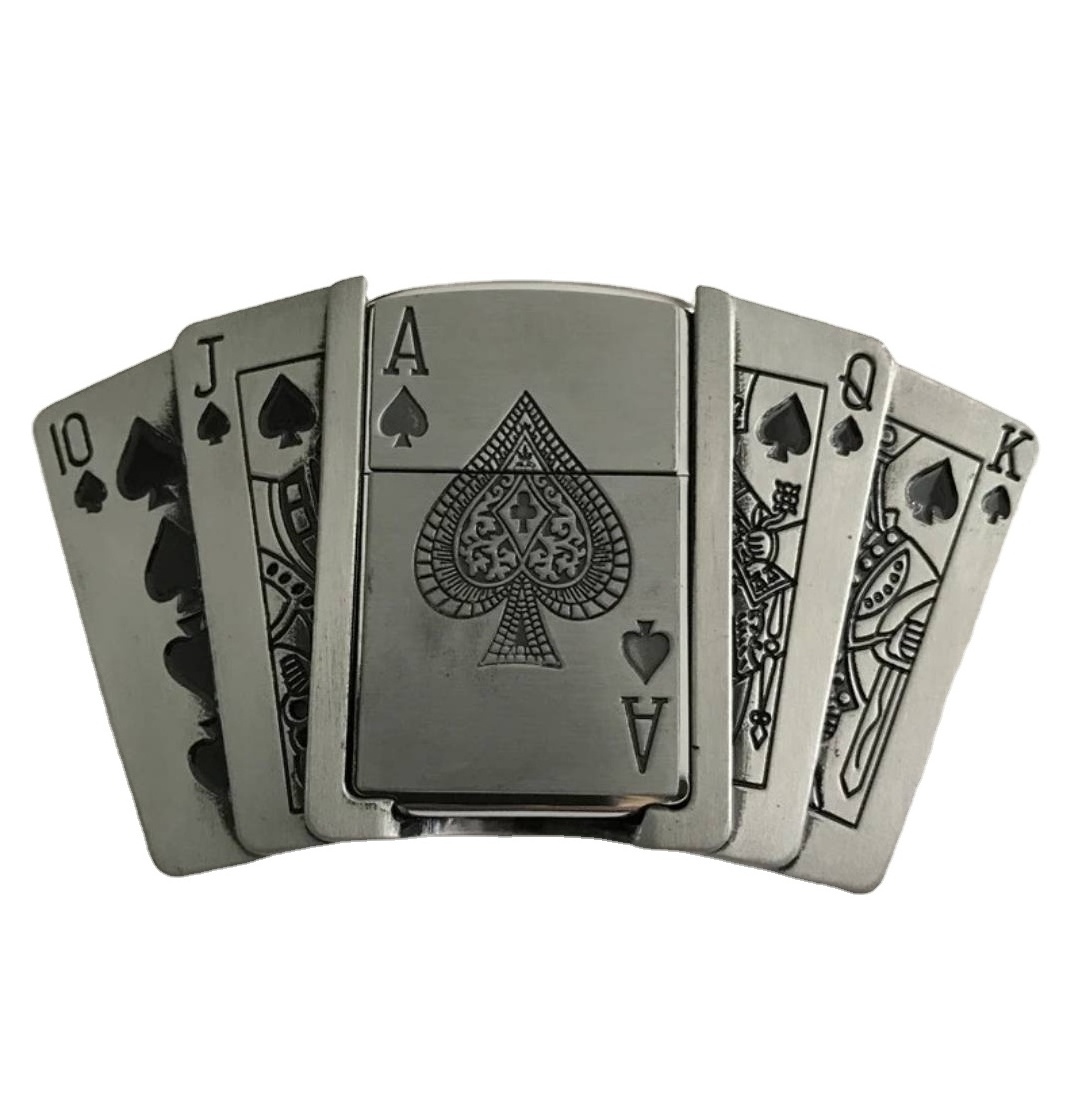 Zinc Alloy 40mm Poker Fire Lighter Western Belt Buckles