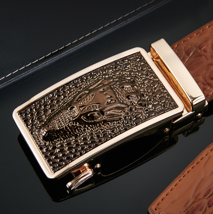 Crocodile alligator cow leather men belt