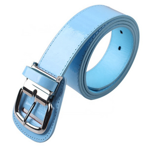 Adjustable Custom Logo Adult Shiny Patent Quality PU Leather Athletic Youth Baseball Belt