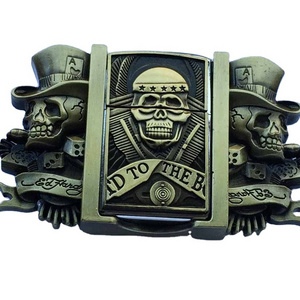 Zinc Alloy 40mm Ghost Western Lighter Belt Buckle