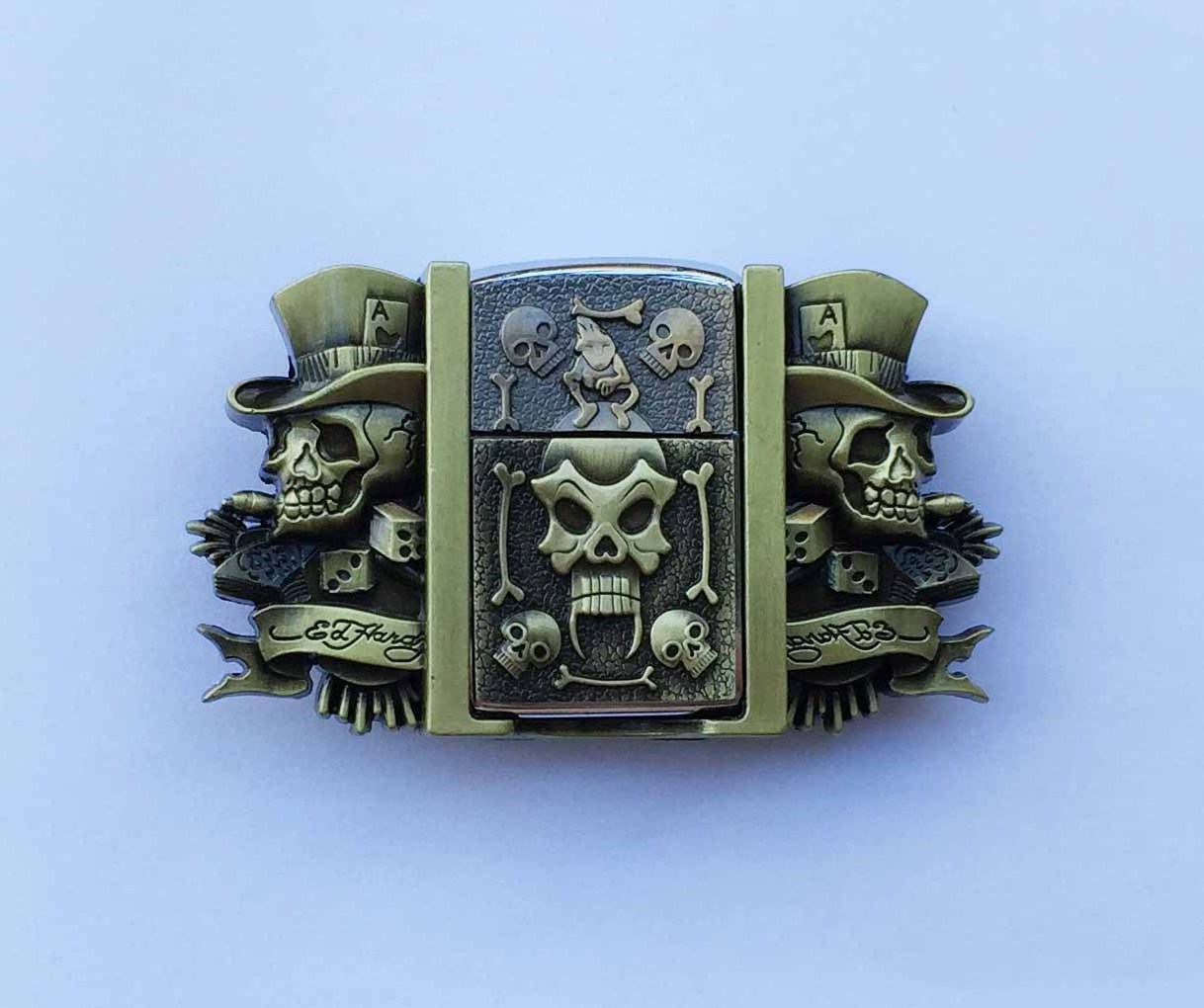 Zinc Alloy 40mm Ghost Western Lighter Belt Buckle