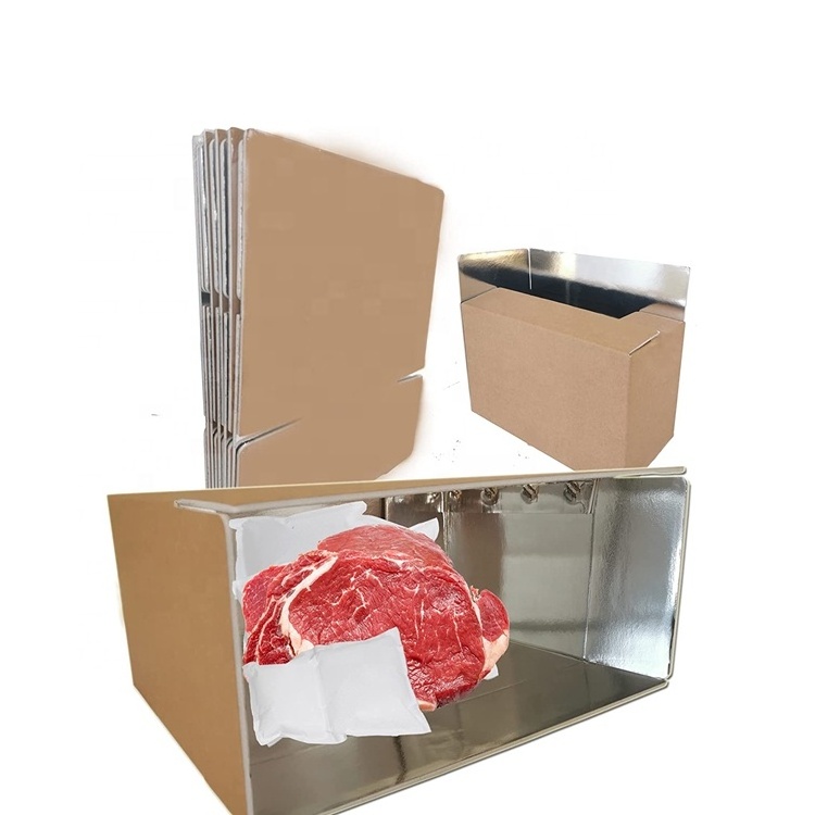 Insulated Shipping Box Middle Size Foam Aluminum Foil Box And Bag Set Insulated Delivery Mail Mailing Carton For Fresh Meat