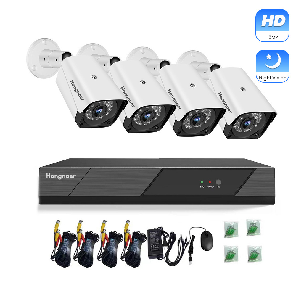 5MP Night Vision Outdoor Indoor Home Use Coaxial AHD Kit DVR Set Wire Video Surveillance CCTV Security Camera System with Audio