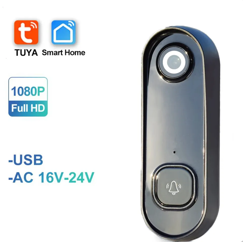 Outdoor Video Doorbell With Alexa 128g Doorbell Camera Wifi 1080 Wireless Tuya Smart Life Door Bell Dingdong Camera WiFi