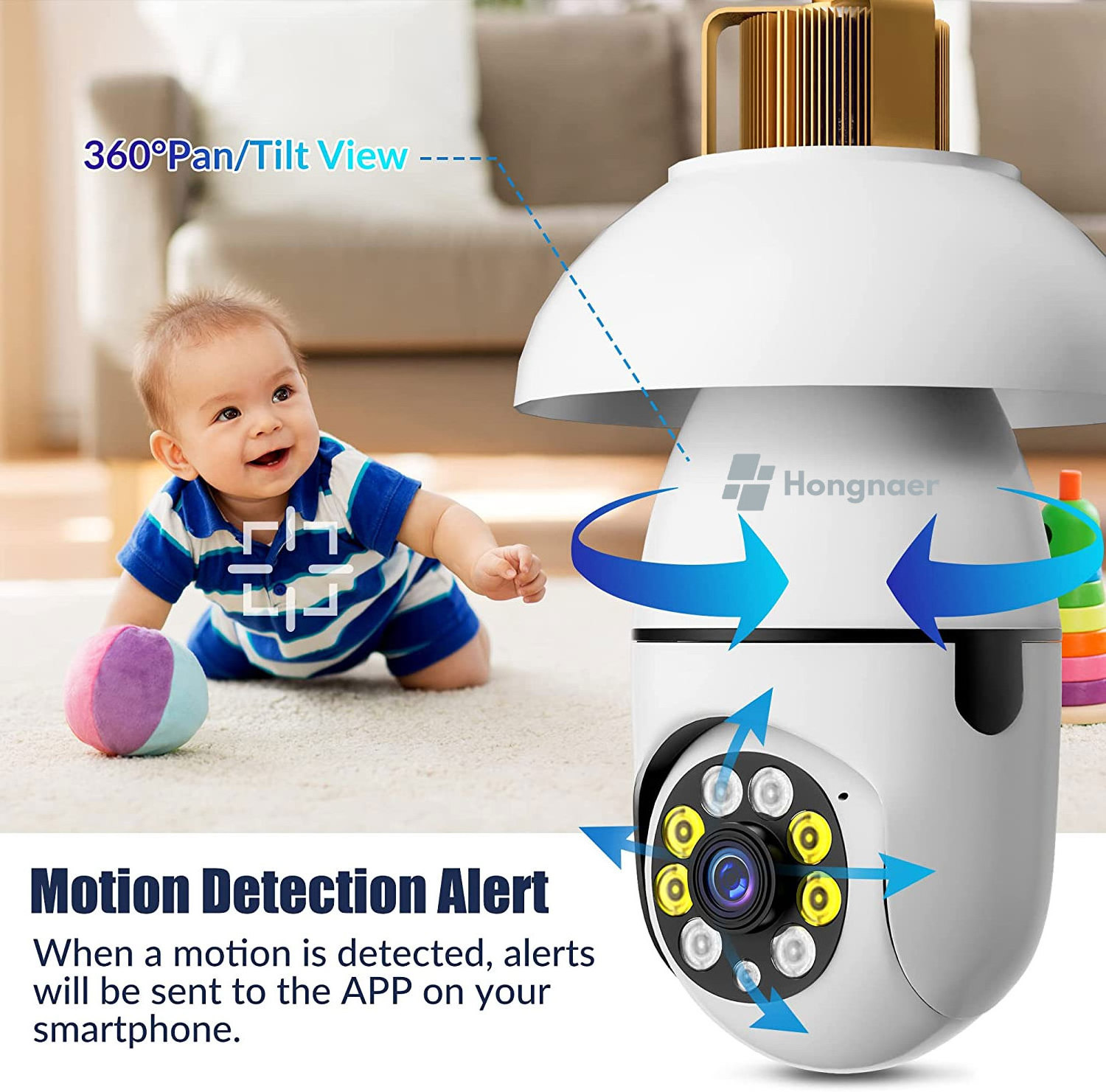 High Quality 128g Motion Detection Smart Camara de Seguridad Light Bulb Wifi Mini Camera HD