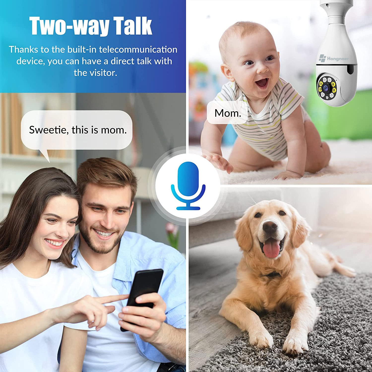 High Quality 128g Motion Detection Smart Camara de Seguridad Light Bulb Wifi Mini Camera HD