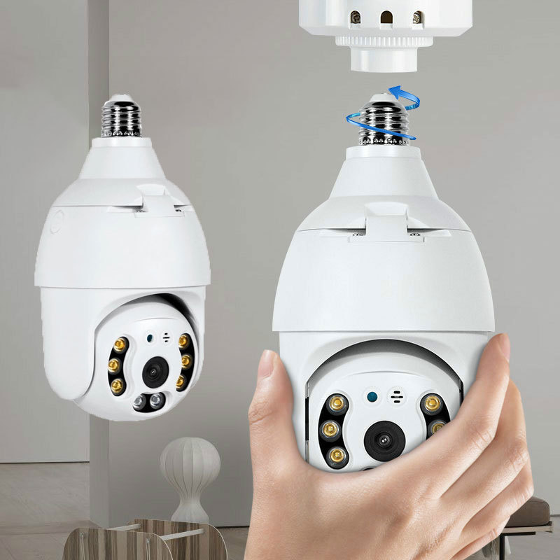 Waterproof Pan Tilt Digital Zoom Ptz Lamp Camera Security Tuya Smart Life 3MP Bulb Connector Ip Camera Wifi PTZ Wireless Camera