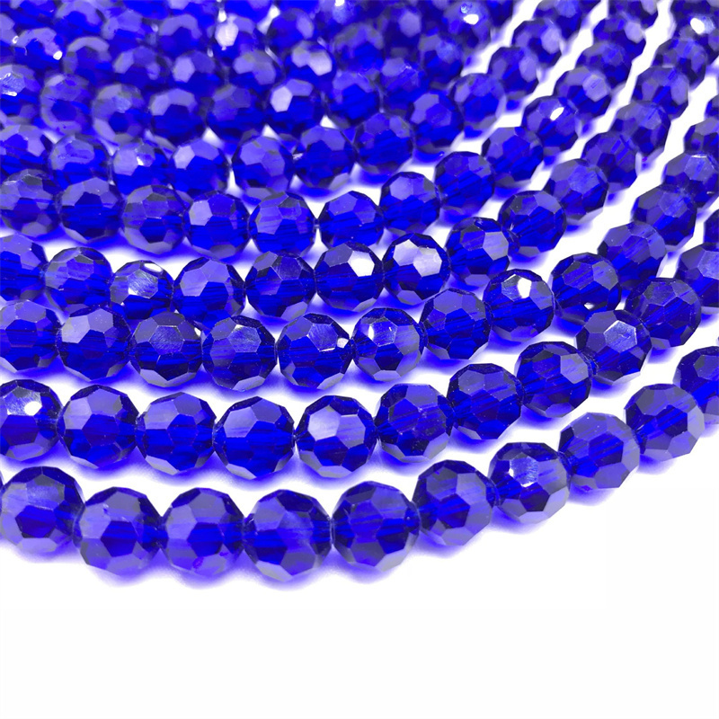 2023 Manufacturer 8mm Colorful 32 Faceted Ball Glass Round Crystal Loose Beads for Jewelry Making