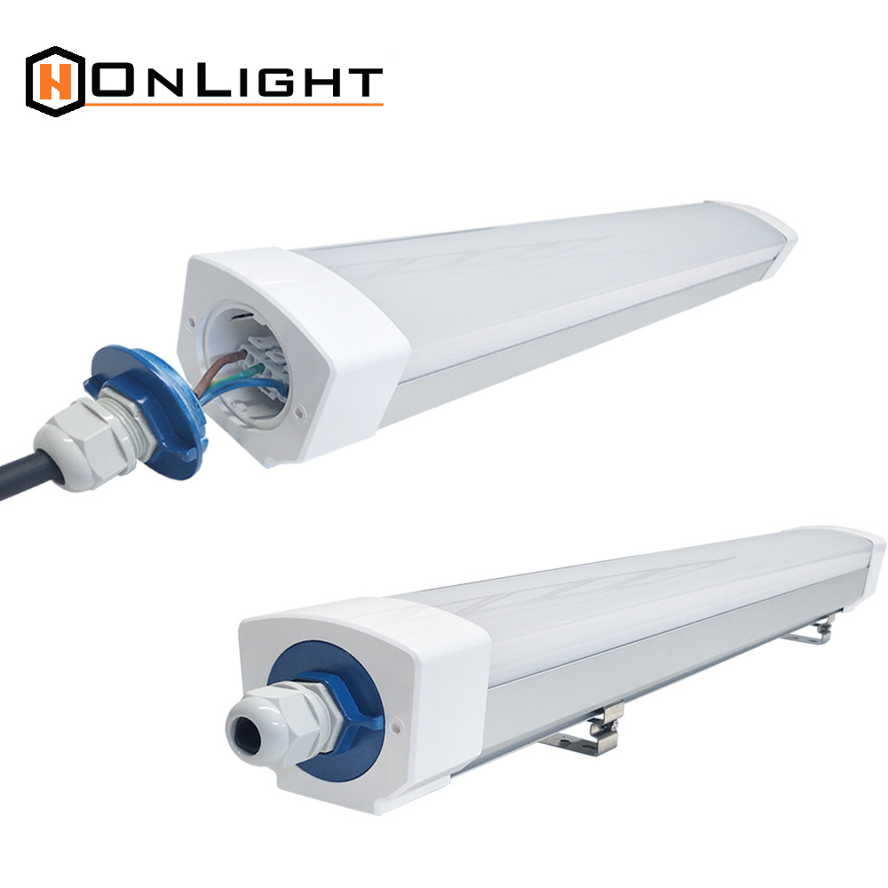 60W 4F foot Led Lighting Fixture 4 ft Linear Tri-proof -Battens Linkable Led Lamp With High Lumens Watts For Gym Workshop