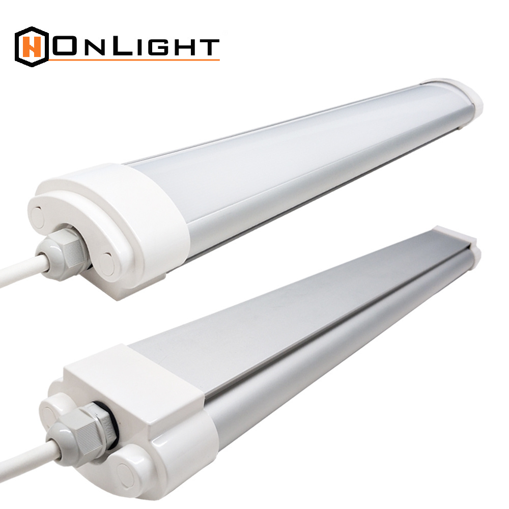 2021 4ft 40W 5ft 50W IP65 tri proof led linear batten lighting fixture with assembling line Parking lot light