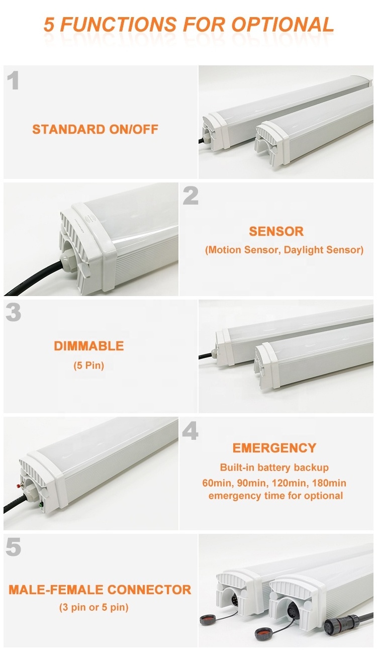 4F 48 Inch 40W 60W Etl Ce Certified Replacement For Fluorescent Lamps Linear Fitting Vapor Tight Fixture Led Triproof Light