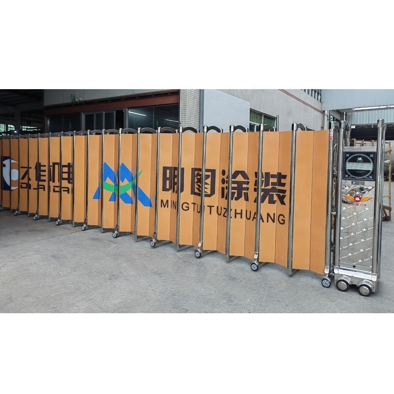 Automatic Electric Retractable Folding Gate Warehouse Driveway Barrier Telescopic Sliding Gate Trackless Fence Retractable Gate