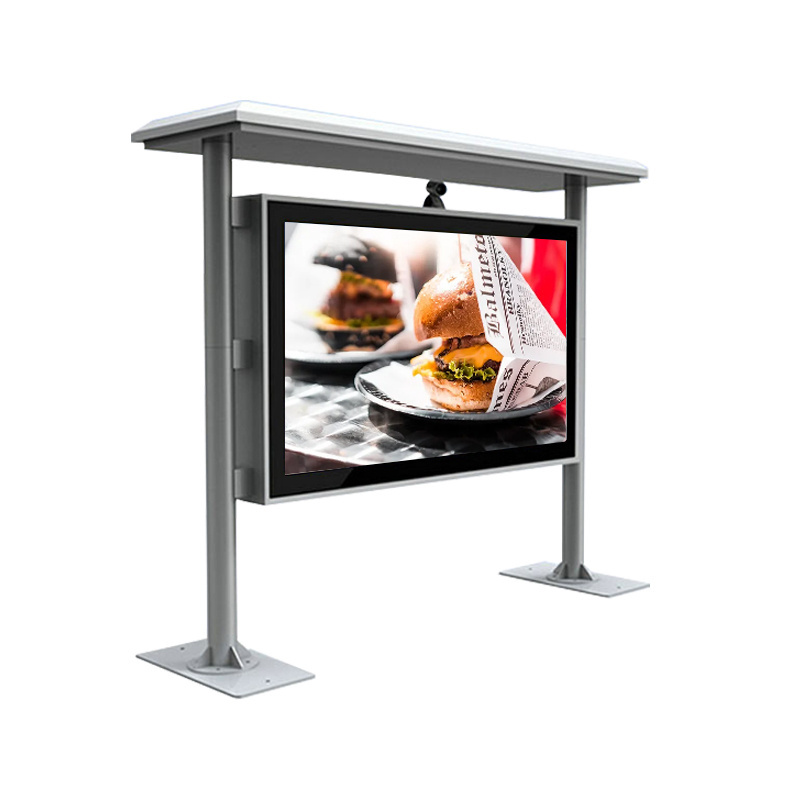 55 Inch Lcd Advertising Player Smart Wifi Outdoor Tv Stand Sunlight Readable Ultra Thin Drive Thru Menu Advertising Board